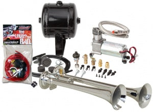 Kleinn HK2 Pro Blaster Dual Truck Horn Kit w/ 120PSI Sealed Air Compressor and 0.5 Gal Tank | Universal