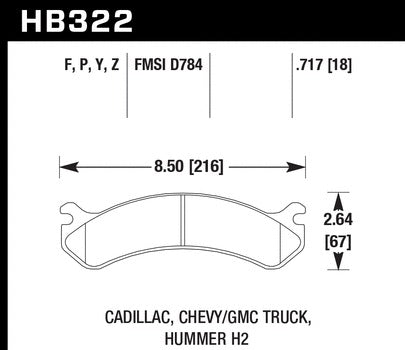 Hawk HB322Y.717 LTS Front Brake Pads | 2001-2010 Silverado/Sierra 2500HD/3500HD 6.6L