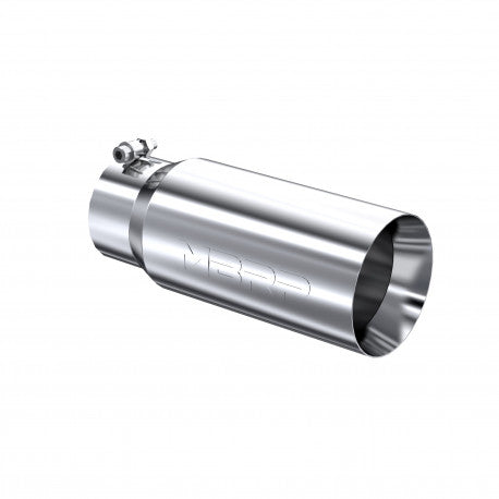 MBRP T5052 4in Inlet 5in Diameter 12in Long Angled Single Walled T304 Stainless Steel Exhaust Tip | Universal