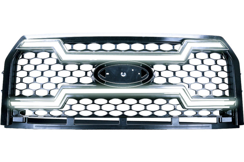 OLM E.16023.1 Essential Series LED Grille - Black w/ Dual White DRL | 2015-2017 F150