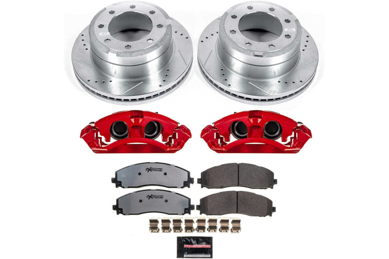 Powerstop KC6407A-36 Z36 Rear Brake Pad & Rotor Kit w/ Red Power Coated Calipers | 2013-2024 F250/F350