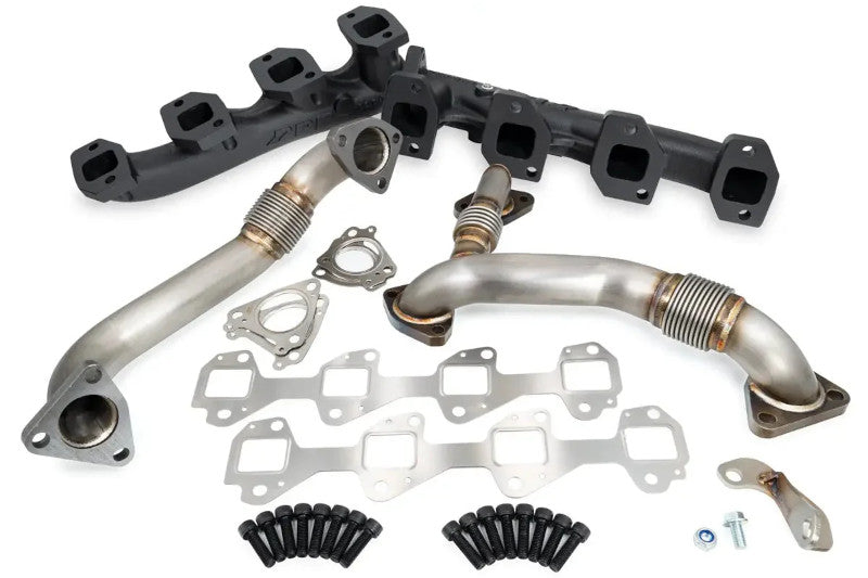 PPE 116111220 High Flow Exhaust Manifolds and Up-Pipes Kits Black | 2002-2004 Silverado/Sierra 2500HD/3500HD 6.6L