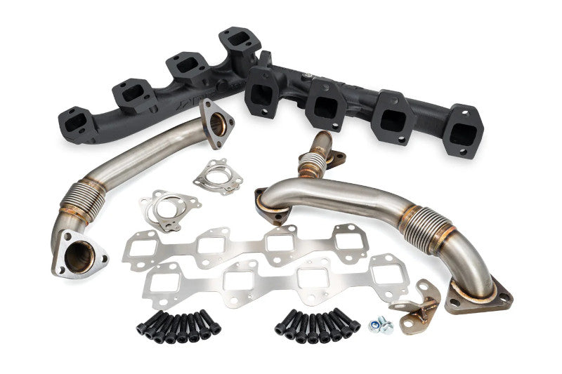 PPE 116111420 High Flow Exhaust Manifolds and Up-Pipes Kits Black | 2004.5-2005 Silverado/Sierra 2500HD/3500HD 6.6L