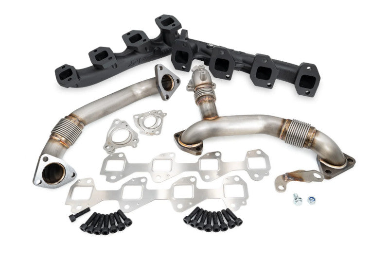 PPE 116112020 High Flow Exhaust Manifolds and Up-Pipes Kits Black | 2011-2016 Silverado/Sierra 2500HD/3500HD 6.6L