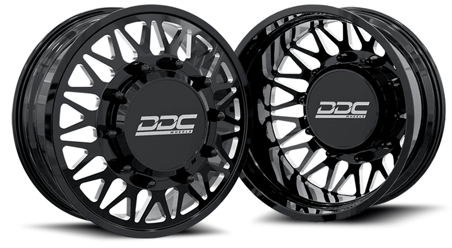 DDC Wheels 24BM-20-225 The Mesh Forged Dually 20x8.25 10x225 Black & Milled Wheel Package | 2005-2010 / 15-23 F450/F550 & 08-23 Ram 4500/5500