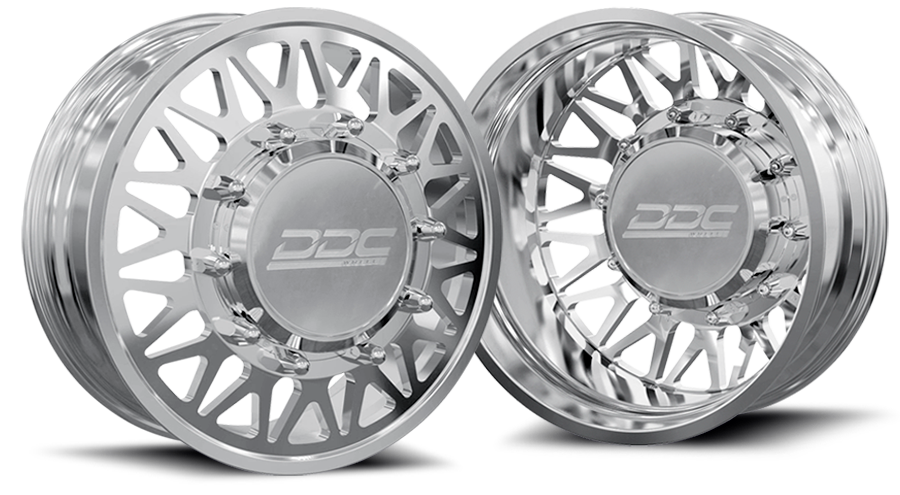 DDC Wheels 24PL-22-200 The Mesh Forged Dually 22x8.25 8x200 Polished Wheel Package | 2005-2023 F350/F450 & 19-23 Ram 3500