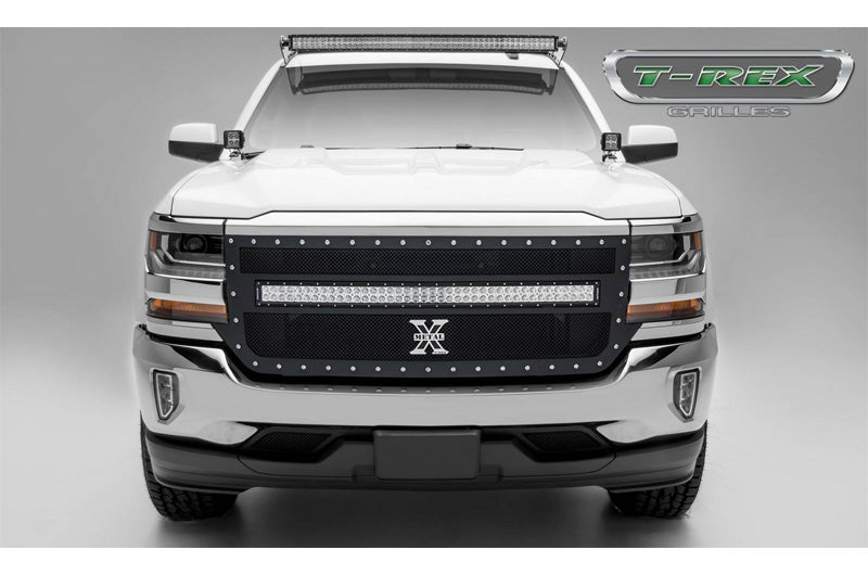 T-Rex 6311271 Grilles Torch Grille w/ 40in LED Light Bar - Black | 2016-2018 Silverado 1500